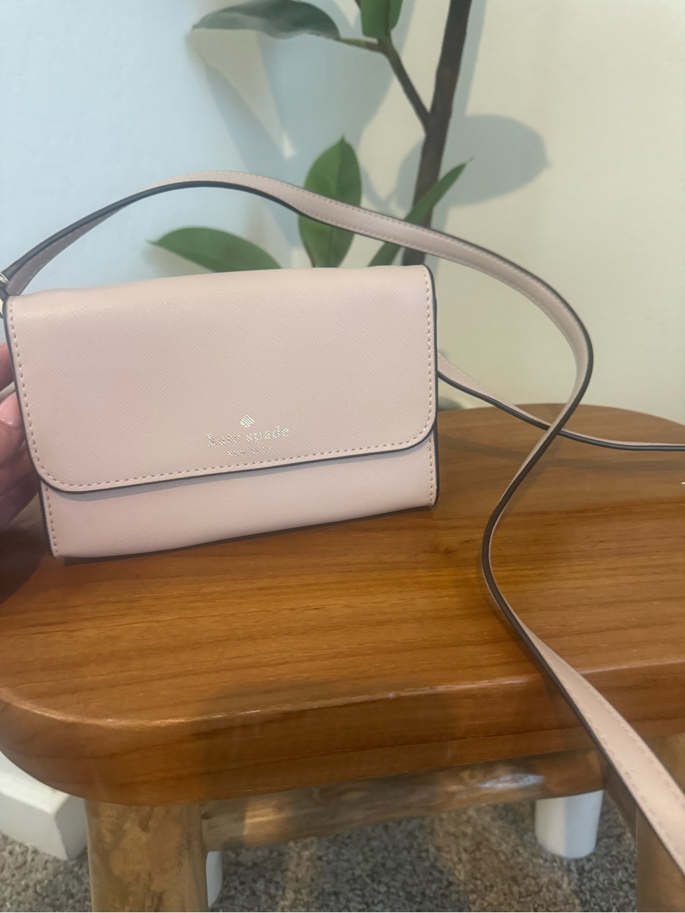kate spade Blush Pink Saffiano Crossbody Wallet